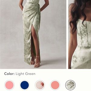 V. Chapman Light Green Floral Maxi Dress